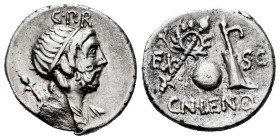 Cornelia. Denario. 76-75 a.C. Hispania. (Ffc-626). (Craw-391/1a). (Cal-486). Ag. 3,59 g. Fuerte hoja en anverso, aún así buen centraje. MBC+. Est...70...