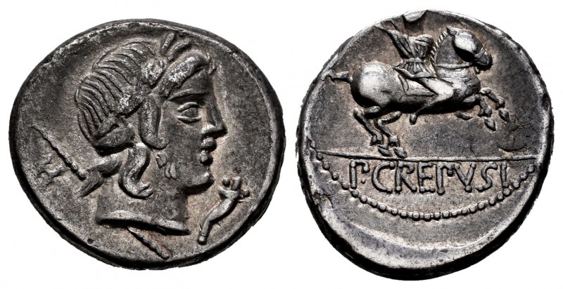 Crepusia. Denario. 82 a.C. Roma. (Ffc-658). (Craw-361). (Cal-523). Anv.: Cabeza ...