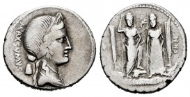 Egnatia. Denario. 75 a.C. Roma. (Ffc-689). (Craw-381/3). (Cal-564). Ag. 3,96 g. Escasa. MBC-. Est...65,00.