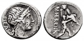 Herennia. Denario. 108-107 a.C. Roma. (Ffc-745). (Craw-308-1b). (Cal-616). Rev.: M HERENNI (HE entrelazadas). Ag. 3,85 g. BC+. Est...40,00.