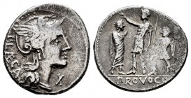 Porcia. Denario. 110-109 a.C. Roma. (Ffc-1055). (Craw-343/1b). (Cal-301-1). Ag. 3,82 g. MBC-. Est...50,00.