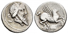 Titia. Denario. 90 a.C. Roma. (Ffc-1142). (Craw-341.1). (Cal-1301). Ag. 3,72 g. MBC+. Est...80,00.