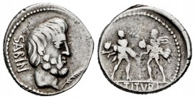 Tituria. Denario. 89 a.C. Roma. (Ffc-1154). (Craw-344/1b). (Cal-1310). Ag. 3,99 g. MBC/MBC-. Est...80,00.