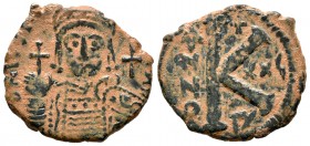 Justiniano I. 1/2 follis. 527-565 d.C. Cyzicus. (Seaby-208). Rev.:  ANNO / XX. Ae. 8,56 g. MBC-. Est...30,00.