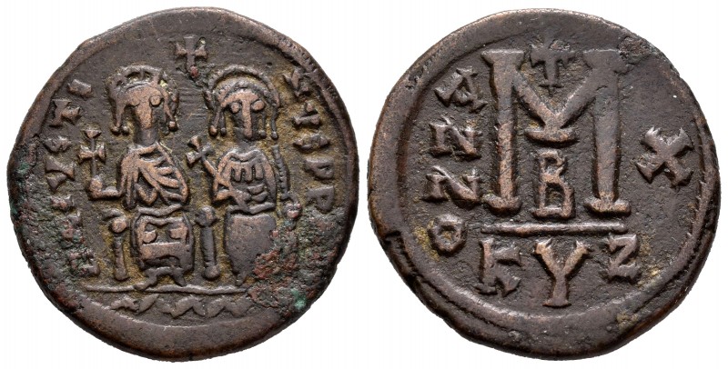 Justino II. Follis. 565-578 d.C. Cyzicus. (Sear-372). Ae. 13,95 g. MBC. Est...40...