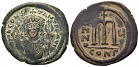 Tiberio II Constantino. Follis. 578-582 d.C. Constantinopla. (Sear-430). Ae. 17,91 g. MBC-. Est...30,00.