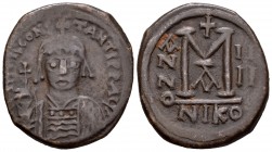 Tiberio II Constantino. Follis. 578-582 d.C. Nicomedia. (Sear-440). Ae. 13,30 g. MBC-. Est...30,00.