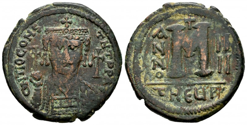 Tiberio II Constantino. Follis. 578-582 d.C. Theoupolis (Antioquía). (Sear-448)....