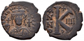 Tiberio II Constantino. 1/2 follis. 578-582 d.C. Theoupolis (Antioquía). (Sear-450). Ae. 7,09 g. MBC-. Est...35,00.