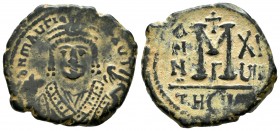Mauricio Tiberio. Follis. 582-602 d.C. Theopolis (Antioquía). (Sear-533). Rev.: ANNO / M/XI/VIII. Ae. 11,23 g. MBC-. Est...40,00.