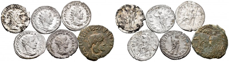 Lote de 6 monedas, 5 antoninianos Imperio Romano de Gordiano (3) y Filipo I (2) ...