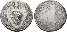 ASTA PER CORRISPONDENZA
BOLOGNA
Pio VI (Giovanni Angelo Braschi), 1775-1799. Lira da 20 Bolognini 1778. Ar gr. 4,90 Simile a precedente. M. 218; B. ...