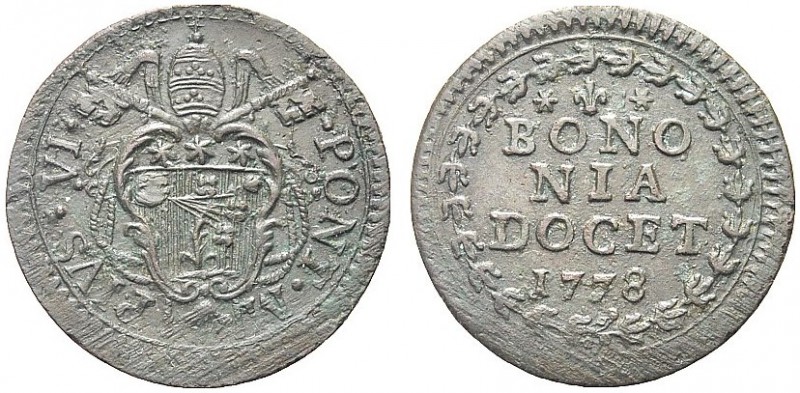 ASTA PER CORRISPONDENZA
BOLOGNA
Pio VI (Giovanni Angelo Braschi), 1775-1799. Q...
