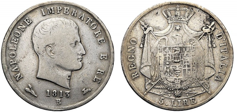 ASTA PER CORRISPONDENZA
BOLOGNA
Napoleone I Re d’Italia, 1805-1814. 5 Lire 181...