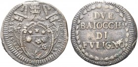 ASTA PER CORRISPONDENZA
FOLIGNO
Pio VI (Giovanni Angelo Braschi di Cesena), 1775-1799. Due baiocchi 1795 a. XXI. Æ gr. 18,29 Stemma papale. Rv. Scri...