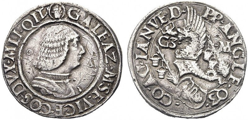 ASTA PER CORRISPONDENZA
MILANO
Galeazzo Maria Sforza, 1466-1476. Testone. Ar g...