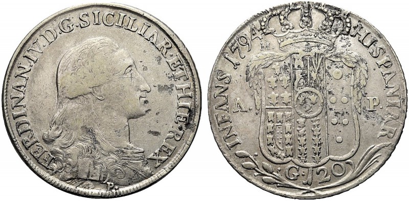 ASTA PER CORRISPONDENZA
NAPOLI
Ferdinando IV di Borbone, 1759-1798. Piastra da...
