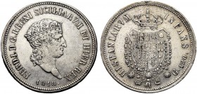 ASTA PER CORRISPONDENZA
NAPOLI
Ferdinando I di Borbone, 1816-1825. Piastra da 120 Grana 1818, II Tipo. Ar Simile a precedente. Pannuti-Riccio 8; Gig...