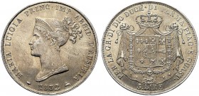 ASTA PER CORRISPONDENZA
PARMA
Maria Luigia d’Austria, 1815-1847. 5 Lire 1832. Ar Come precedente. Pag. 7; Gig. 7. Raro. Buon BB