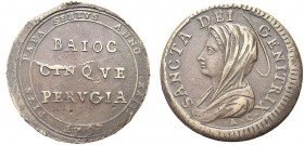 ASTA PER CORRISPONDENZA
PERUGIA
Pio VI (Giovanni Angelo Braschi), 1775-1799. Madonnina 1797 a. XXIII. Æ gr. 19,36 Scritta entro cerchio. Rv. Busto v...