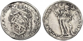 ASTA PER CORRISPONDENZA
ROMA
Sisto V (Felice Peretti), 1585-1590. Testone a. IIII. Ar gr. 9,58 Stemma. Rv. San Pietro stante. M. 37; B. 1325. Raro. ...