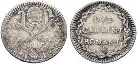 ASTA PER CORRISPONDENZA
ROMA
Pio VI (Giovanni Angelo Braschi), 1775-1799. Due carlini a. X. Mi gr. 5,40 Tiara su chiavi decussate. Rv. Scritta entro...