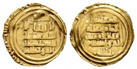 Reinos de Taifas. Abadíes de Sevilla. Al Mutadid. Fracción de dinar. 456 H. Al Andalus. (V-tipo 923). Au. 1,27 g. Muy escasa. MBC-. Est...300,00.