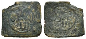Rebeldes antialmohades. Arraez ibn Asli. Dirham. 638-42 H. Lorca. (Fontenla-pág. 78). Ae. 1,14 g. Muy rara. BC. Est...250,00.