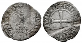 Corona de Aragón. Jaime III (1324-1343). Dobler. Mallorca. (Cru-557). (Cr C.G-2524). Ve. 1,16 g. Doblez. BC+. Est...50,00.