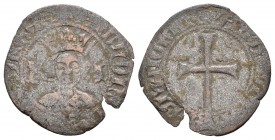 Corona de Aragón. Alfonso V (1416-1458). Dobler. Mallorca. (Abm-854). (Cr C.G-2896). 1,06 g. Marca: perro a los lados del busto. BC. Est...50,00.