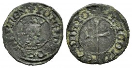 Corona de Aragón. Juan II de Aragón, Barcelona, Valencia y Mallorca (1458-1479). Dinero. Mallorca. (Cru-962). (Cr C.G-3001a). Ve. 0,73 g. Maestro Desc...