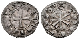 Reino de Castilla y León. Alfonso VI. Dinero. (Bautista-3.11). Ve. 1,01 g. Con dos puntos en la terminación de la leyenda del reverso. EBC. Est...100,...