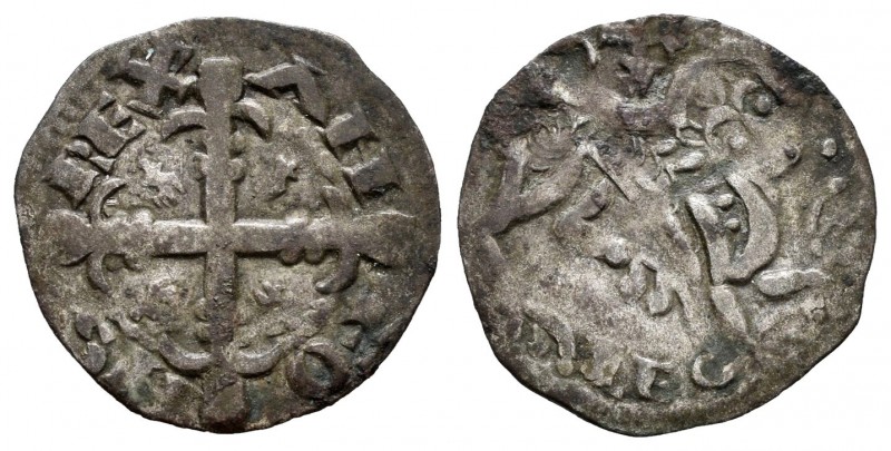 Reino de Castilla y León. Alfonso IX (1188-1230). Dinero. (Bautista-222). Ag. 0,...