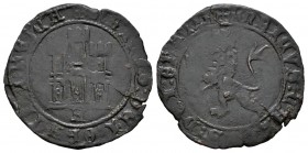 Reino de Castilla y León. Enrique IV (1454-1474). 1 maravedí. Ávila. (Bautista-955). Ve. 2,49 g. Con A gótica bajo el castillo. Dos leves grietas. MBC...