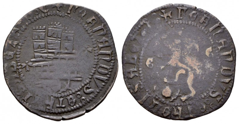 Fernando e Isabel (1474-1504). 2 maravedís. Granada. (Cal 2008-600 variante). Ae...