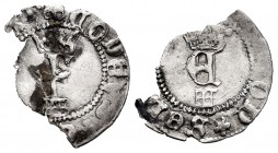 Fernando e Isabel (1474-1504). 1/4 real. Segovia. (Cal 2008-no cita). (Cal 2019-170). Anv.: F coronada con acueducto debajo. Rev.: E coronada con acue...