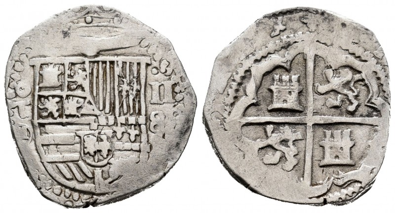 Felipe II (1556-1598). 2 reales. 1589. Toledo. M. (Cal 2019-433). Ag. 6,73 g. Fe...