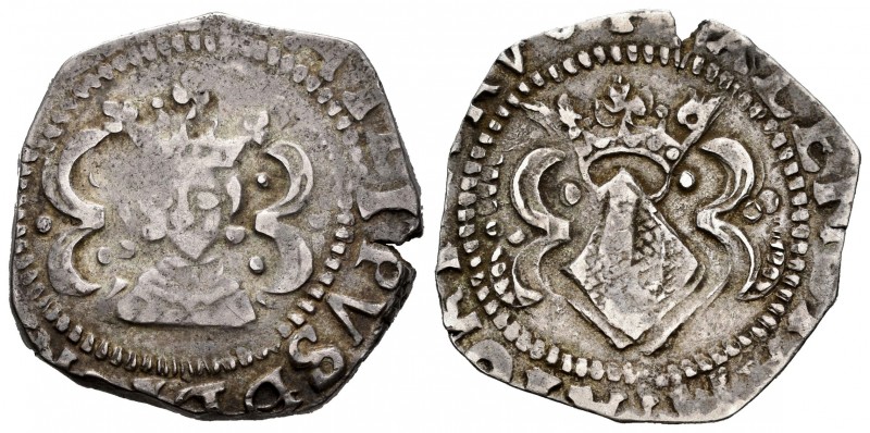 Felipe II (1556-1598). 2 reales. Valencia. (Cal 2019-623). Ag. 10,09 g. Rara. MB...