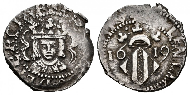 Felipe III (1598-1621). Dieciocheno. 1619. Valencia. (Cal 2019-566). Ag. 2,26 g....