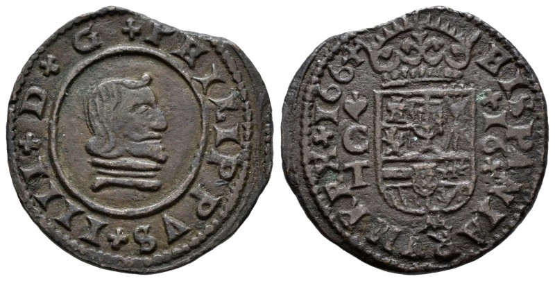 Felipe IV (1621-1665). 16 maravedís. 1664. Córdoba. TM. (Cal 2019-445). (Jarabo-...