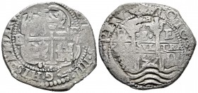 Felipe IV (1621-1665). 8 reales. 1657. Potosí. E. (Paoletti-280). (Cal 2008-no cita). (Cal 2019-1514). 25,17 g. Raro error con ceca y ensayador interc...