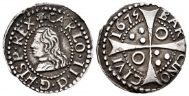 Carlos II (1665-1700). Croat. 1675. Barcelona. (Cal 2019-200). Ag. 2,22 g. D en posición invertida. EBC-. Est...65,00.