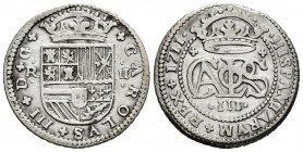 Carlos III, Pretendiente (1701-1714). 2 reales. 1711. Barcelona. (Cal 2019-32). Ag. 5,02 g. MBC-. Est...40,00.