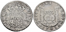 Felipe V (1700-1746). 8 reales. 1741. México. MF. (Cal 2019-458). Ag. 26,57 g. MBC-. Est...175,00.