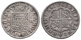 Carlos III (1759-1788). 1 real. 1766. Madrid. PJ. (Cal 2019-384). Ag. 2,91 g. Levísimo roce en reverso. MBC+. Est...40,00.