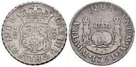 Carlos III (1759-1788). 2 reales. 1761. Lima. JM. (Cal 2019-571). Ag. 6,44 g. BC+. Est...50,00.