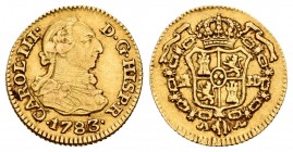 Carlos III (1759-1788). 1/2 escudo. 1783. Madrid. JD. (Cal 2019-1275). Au. 1,79 g. MBC-. Est...150,00.