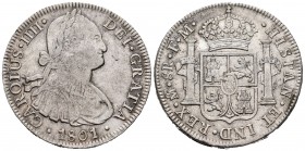 Carlos IV (1788-1808). 8 reales. 1801. México. FM. (Cal 2019-970). Ag. 26,90 g. MBC. Est...60,00.
