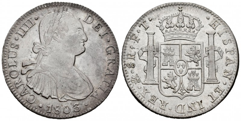 Carlos IV (1788-1808). 8 reales. 1803. México. FT. (Cal 2019-977). Ag. 26,95 g. ...