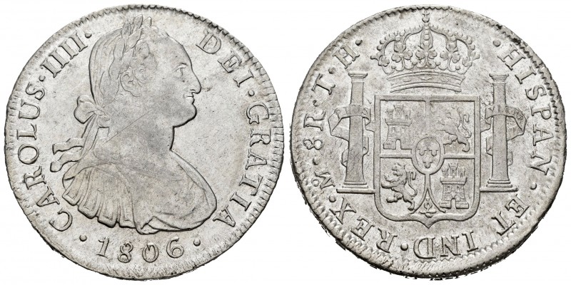 Carlos IV (1788-1808). 8 reales. 1806/7. México. TH. (Cal 2019-985). Ae. 27,07 g...